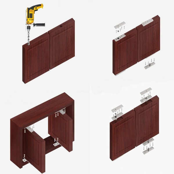 2-pack rostfria 360 graders svängbara dörrgångjärn med fästskruvar 75 x 17 mm