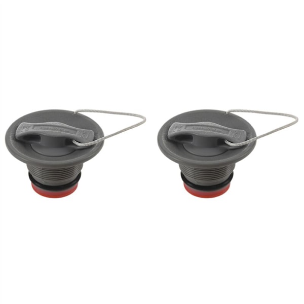 2 st 8-håls Uppblåsbar Båt Flotte Dinghy Kajak Kanot Tillbehör Luftventil Lock Adapter (Grå)