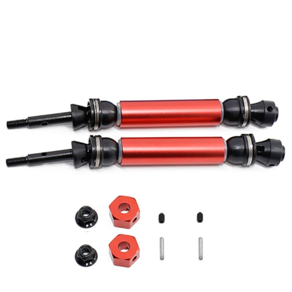Set med 2 metall CVD bakre transmission för 1/10 Slash Stampede Hoss VXL 2WD RC bil uppgraderingsdelar, röd