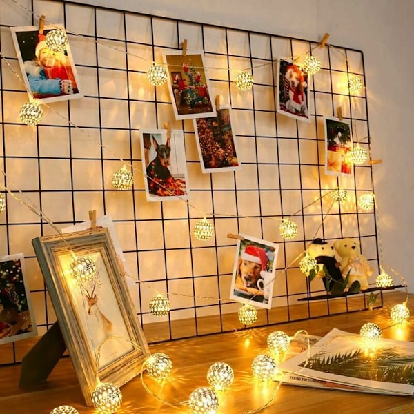 Marockansk lampa, LED-ljusslinga, juldekoration, inomhusljusslinga, 3 meter 20 LED varmvit orientalisk dekoration