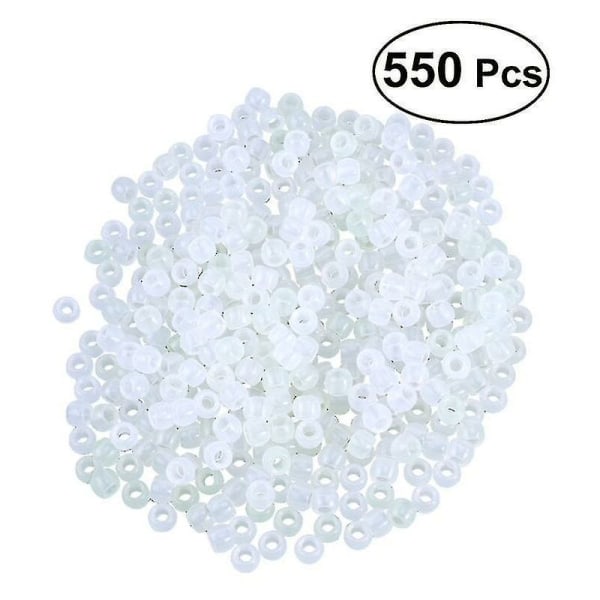 550 stk Uv-perler Multifargeskiftende reaktive plastperler lyser i mørket Klare perlerfarge Magisk skiftende Uv-reaktive ponniperler for smykker