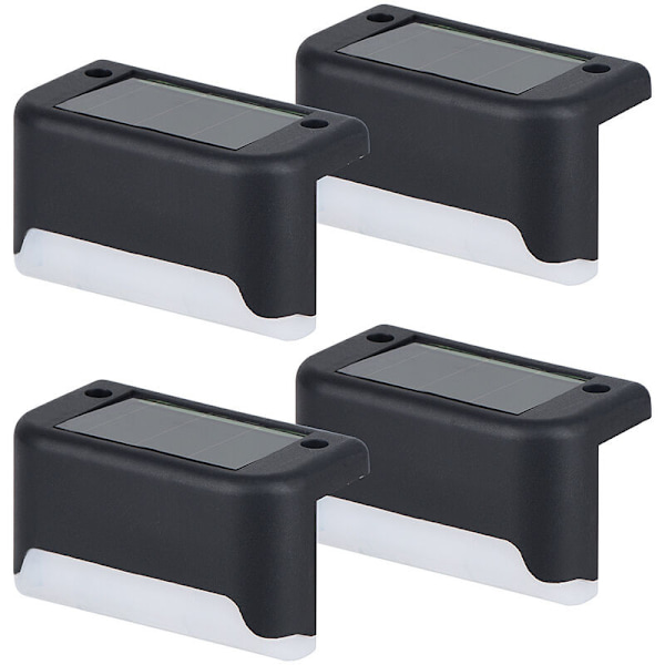 4-pack Solcellslampor Utomhus, Vattentäta LED-lampor för Utomhus Trappor, Steg, Staket, Gräsmattor, Däck och Uppfarter, Varmvit