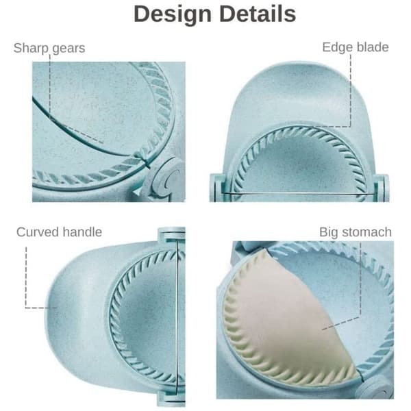 Dumpling Maker, Empanadas Press Mold Maker Set med Deigkutter, Dumpling Mold Set og Cutter for Pierogi, (Blå)