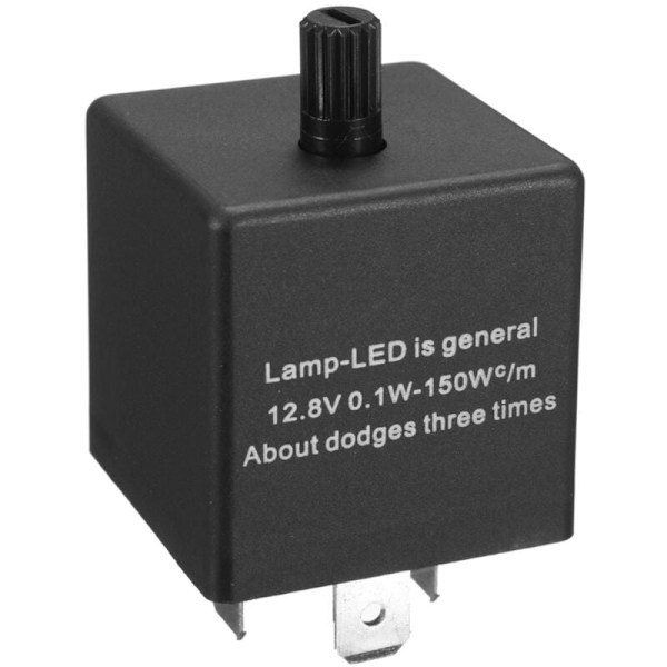 2X 12V 3-bens LED-bil Justerbar Blinklysrelæ til Blinklys