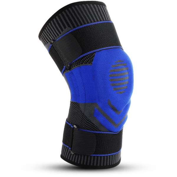 Beskyttelsesutstyr for utendørs løping, knebeskyttere med varme stropp for sport (One Size M svart og blå)