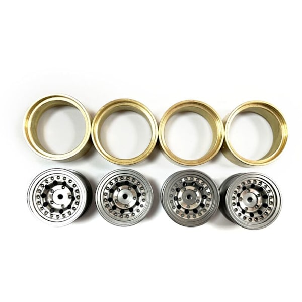 55mm 360G 1,3 tommers Beadlock hjuldekk med messingring for 1/24 RC Crawler bil Axial SCX24 FMS FCX24 Enduro24 oppgraderinger, 2