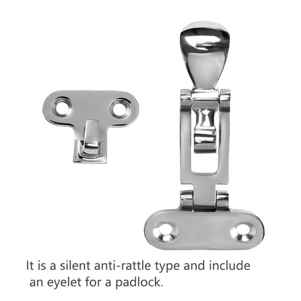 Marine Grade Båtdørluke Anti-Rattle Låser, Strammelåser, Solid Konstruksjon, Låsbar, (2 Stykker)
