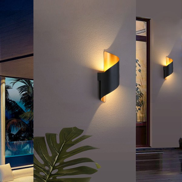 Moderne 10W LED-vegglampe med aluminiumshus Vanntett IP65 opp/ned lys 3000K varmhvit for innendørs/utendørs, [Energiklasse A++]