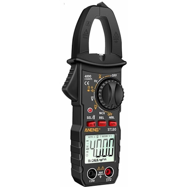 ST180 Digital Klemme Multimeter 4000 Tællinger - AC DC Spænding, Strøm, Modstand, NCV Tester