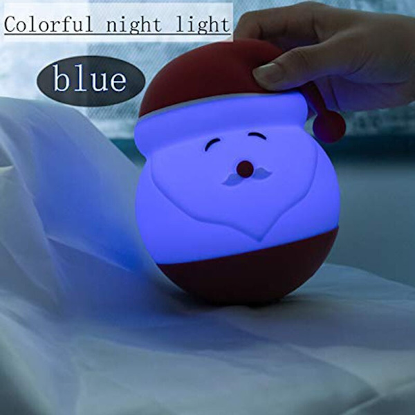 Silikon Jultomte Barnrum LED-lampa, Nattlampa med Trycksensor, (Batteri ingår ej)