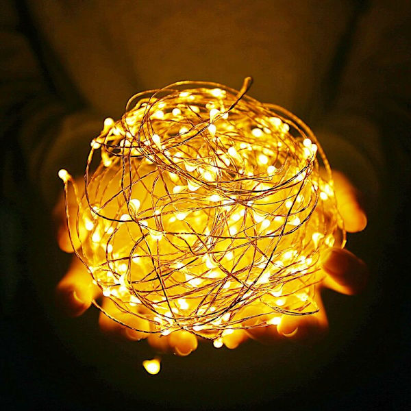 200 LED-ljusslinga för jul, ALED LIGHT Varmt vitt LED-ljusslinga IP65 Vattentät Koppartråd med lampkedja Utomhus/Inomhus Dekoration för fest Ga