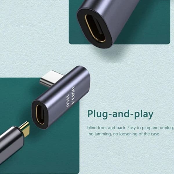 10 Gbps bärbar datoradapter dataöverföringsladdningskonverter Typ-C till Typ-C hane konverteradapter