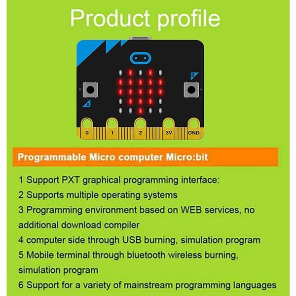 Udviklingskort: Bit V1.5: Bit/Qtruck/Python Uddannelsesmæssig Programmerbar Robot BBC Microbit Smart Car Kit til DIY