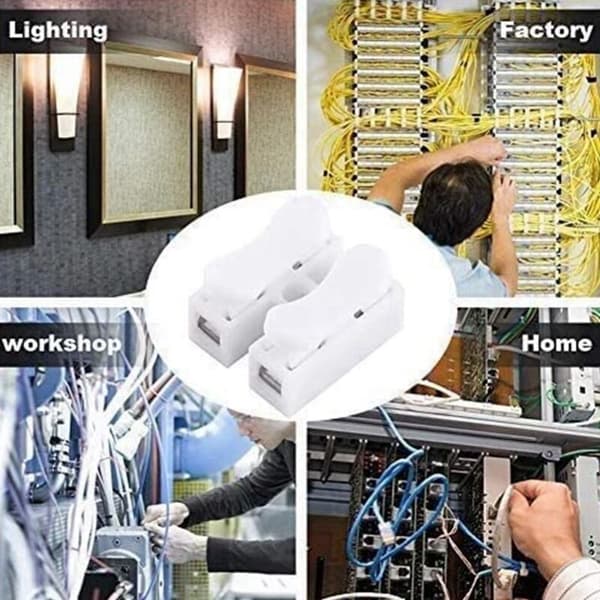 55 stk Push Quick Wire Cable Connectors, Spring Loaded Connector Kit og White Cable Connector Terminal Block
