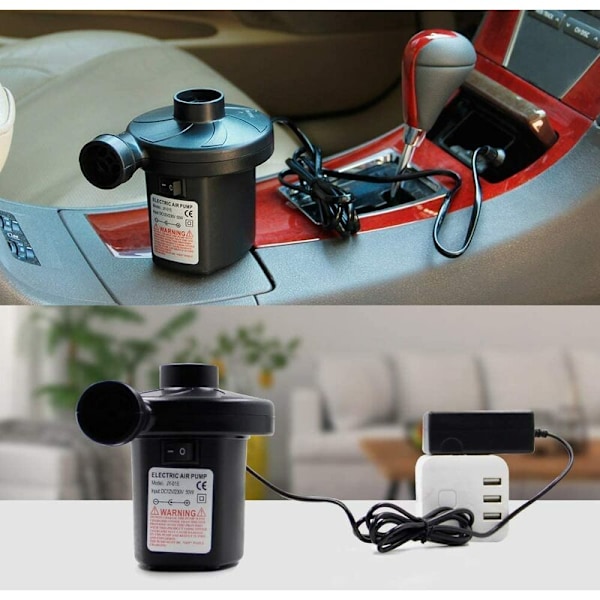 Bærbar Elektrisk Luftpumpe DC 12v/AC 230240v Rask Fylling Elektrisk Luftpumpe for Oppblåsbare Luftmadrasser Lekeputer Basseng Flyteutstyr