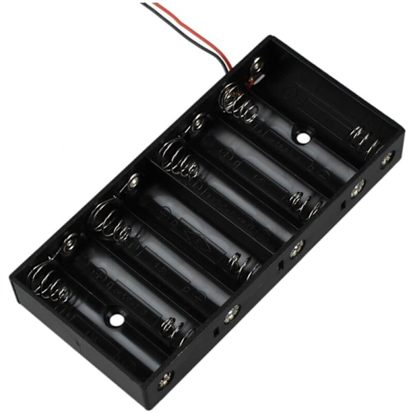 2X 12V 8 x 1,5V AA Batteri Plast Opbevaringsboks Etui med Kabel