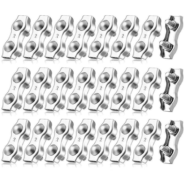 20-pakning M2 Duplex-kabelbindere, metallkabelbindere, Duplex-klemmer for 2mm R-stål