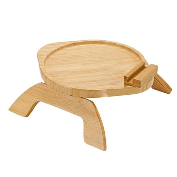 Sofa Armlenebord, 360° Rotasjonsbar Sofa Armlenebrett for Spising Rundt
