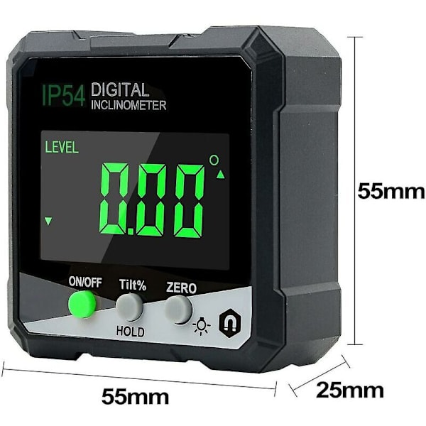 Digital Vinkelmätare, Vinkelgrader/Mätare med LCD-Skärm, Inclinometer med Magnet, Digital Vinkelmätning