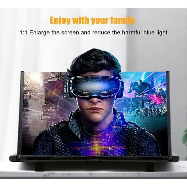 16'' Ultra HD -näytön suurennoslasi, 3D-puhelimen näytön suurennoslasi, puhelimen näytön suurennoslasi kaikille älypuhelimille