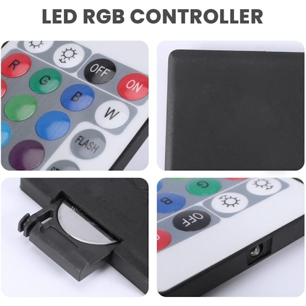 LED-kontroller RGB-kontroller styring IR fjernkontroll 24 knapper 12V