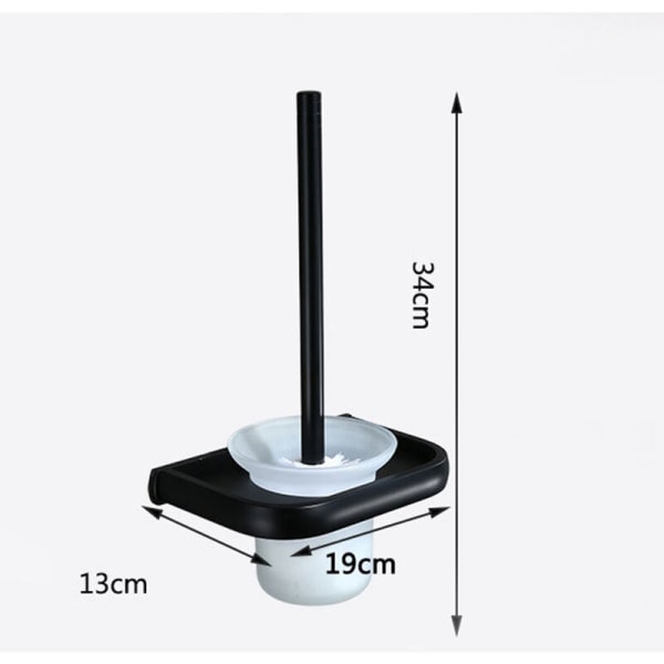 Sort toiletbørsteholder i aluminium til badeværelset