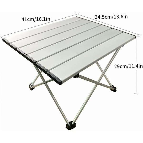 Bärbar Campingbord, Lättvikts Fällbord med Aluminium Bord och Bärväska för Utomhus, Camping, Picknick, BBQ, Strand, Fiske-Sunny