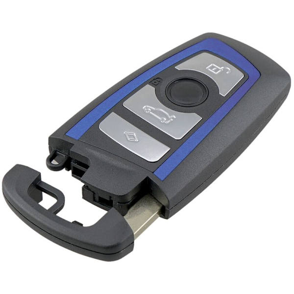 4-knappars smart fjärrkontrollnyckel för F-chassi FEM/BDC CAS4+ blå (868Mhz)