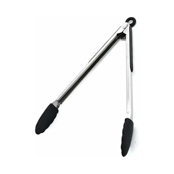 Kökstänger, Brödtänger, Grilltänger, Livsmedelsklassad Silikon Tänger, Högkvalitativt Rostfritt Stål (30,5 cm)