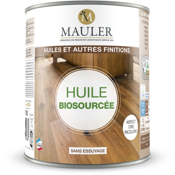 MAULER - Biosourced Oil - 1L - Fargeløst voksutseende - Luktfri - Etterbehandlingsolje gir et naturlig utseende