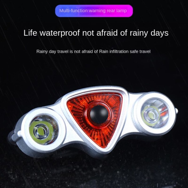Sykkellys blinklys USB oppladbar vanntett LED signallamper for utendørs sykkel baklys forsyninger, flerfarget
