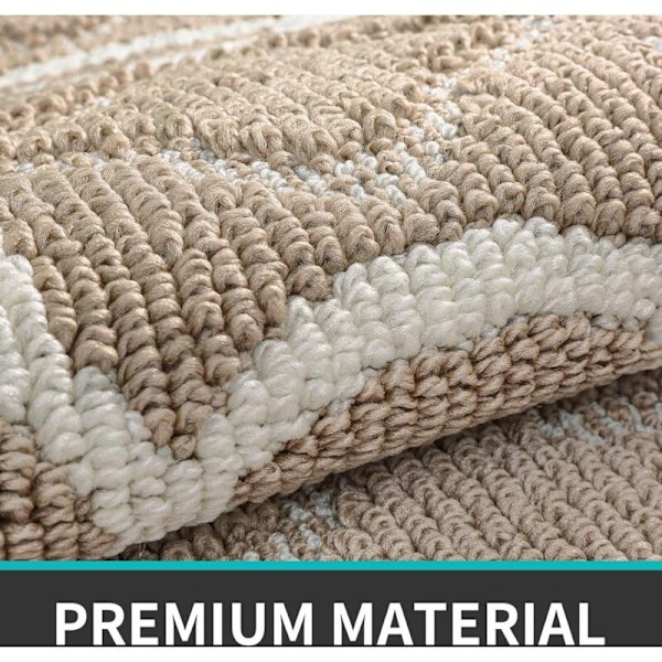 Absorberande och Hållbar Inne- och Utedörrmatta, Maskintvättbar Entrématta, Dammsäker - 50 x 80 cm, Brun