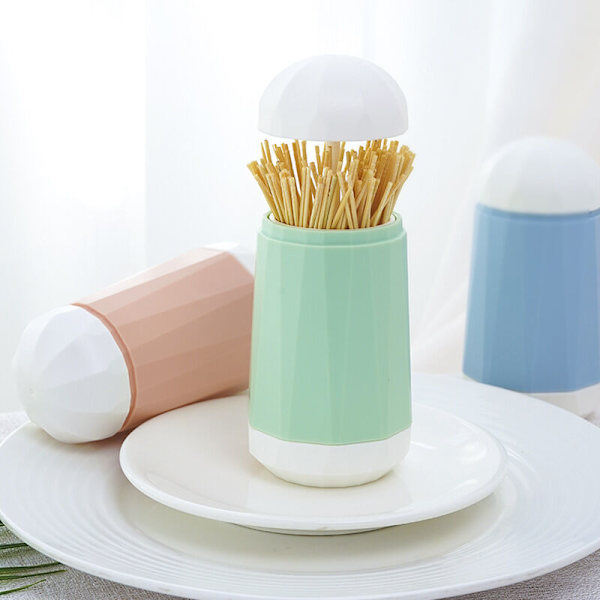 Tandpetare Box Tryck Tandpetare Box Hushåll Tandpetare Damm Box Enkelt Tandpetare Förvaring Plast Tandpetare Box Lämplig för Hem och Restauranger