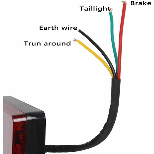 Tilhenger baklykt, 12V 8 LED IP65 Vanntett Multifunksjonell Lastebil Tilhenger Bremslys 2 stk