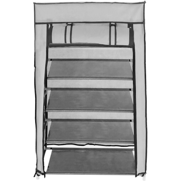 Tekstil oppbevarings- og skoskap 60 x 30 x 90 cm grå med rulleport