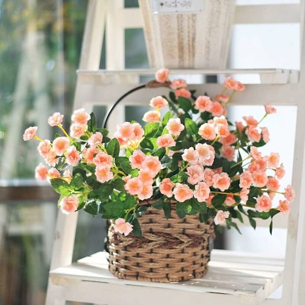 Kunstige Små Rose Vildblomster Falske Udendørs Blomsterbuket Silke Blomster Indendørs Udendørs Hængende Plante Hjem Køkken Kontor Bryllup Have Dekoration 3