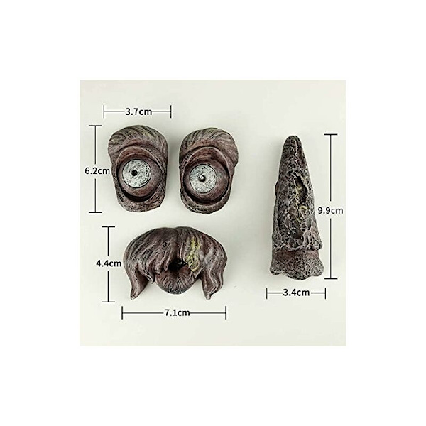 3D Gammel Mann Treansikt Ornamenter - Morsomme og Fantasifulle Treansikt Skulpturer - Hagedekor (C) HIASDFLS