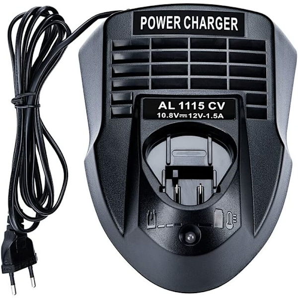AL1115CV 10.8V 12V 1.5A Li-ion Batteriladdare för Borr/Skruvdragare BC430 BC330, 2 607 336 996 BAT411 BAT412A