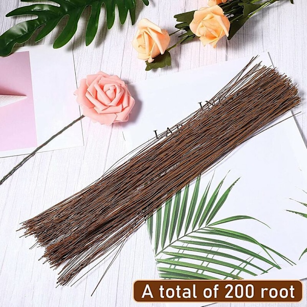 Blomsterlinje Blomsterpappersförpackningslinje Flexibel Pallinje för att göra konstgjorda blommor DIY Bukett Hantverk-Brun