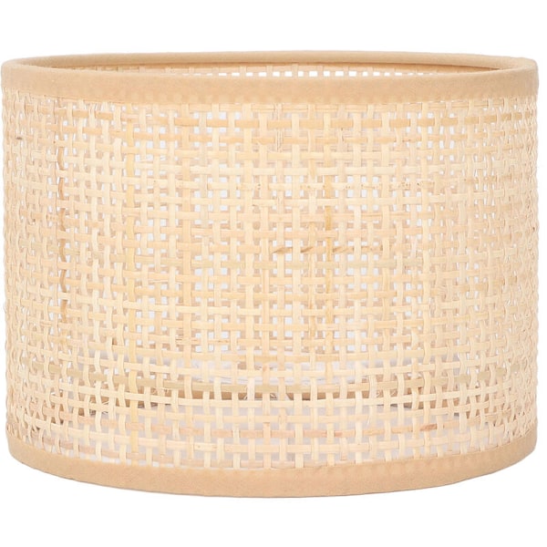 Rattanlampskärm Ersättning Vävd Korg Vintage Chandelier Bord Hängande Golvlampa Skydd E27 E14