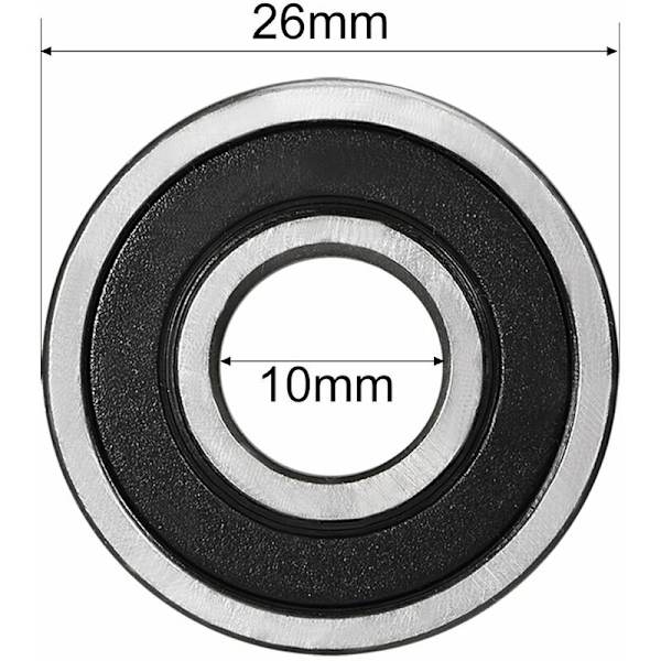 8 st djupa spårkullager 6000RS Två förseglade 10x26x8mm Kolstål