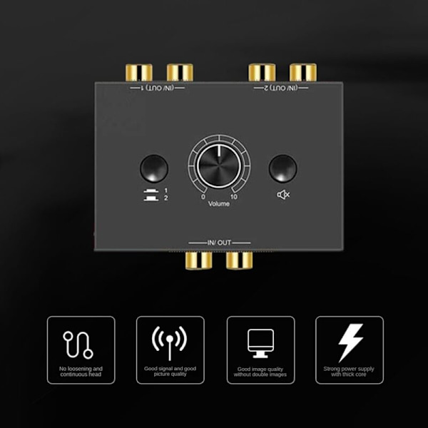 2 i 1 ud Hurtig Audio Switcher Volumenstyring til Multi-Enhed Forbindelse Skift