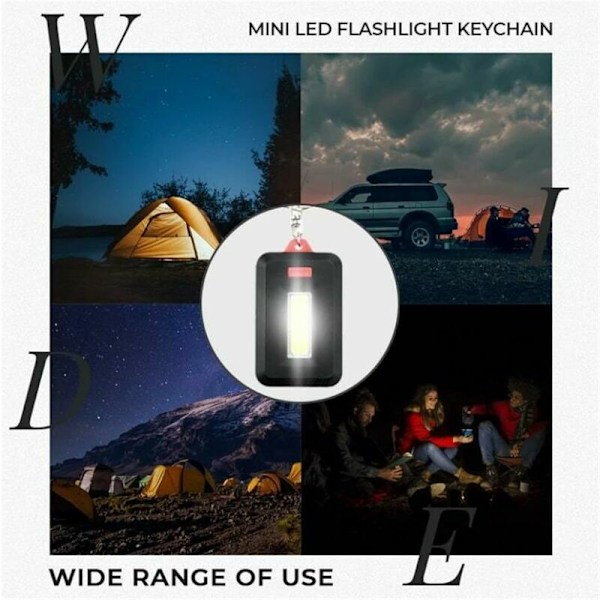 Mini LED Lommelykt Nøkkelring, Mini Nøkkelring Lys Nøkkel Lys med Nøkkelring, COB LED Liten Nøkkelring Lommelykt, Mini Super Lyssterk Nøkkelring LED Lommelykt, Bærbar