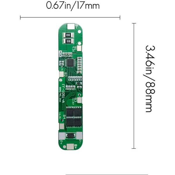 BMS 5S 18.5V 12A 18650 Li-Ion Lithium Beskyttelseskort Batteriopladningskort Kortslutningsbeskyttelse