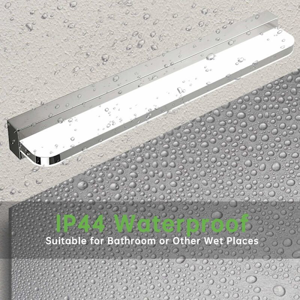 LED-spejlampe 7W 42CM koldt hvidt, badeværelsesspejlampe IP44 vandtæt 6000K 600LM, akryl moderne LED-væglampe skablampe badeværelsesbelysning