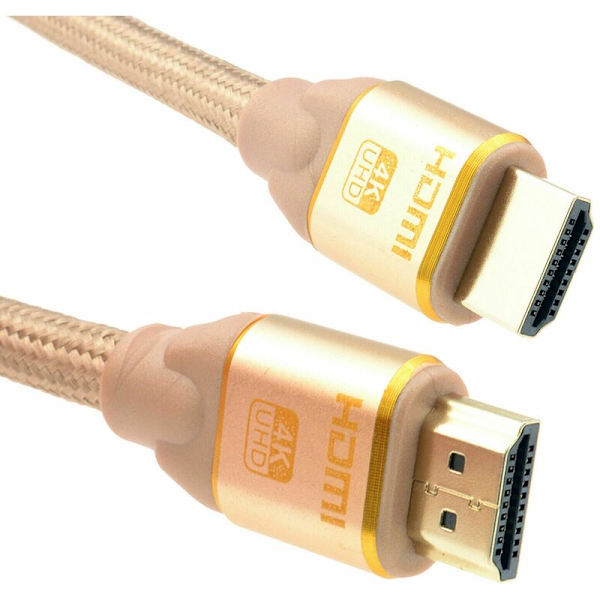 2.0B 2160P 4K UHD TV flätad kabel hög gyllene ledning 1 meter kompatibel med TV-datorplatta etc