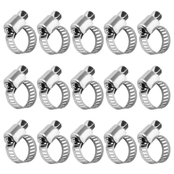 15 stk. rustfrit stål 8mm til 12mm rørklemme klemmer fastgørelsesklips