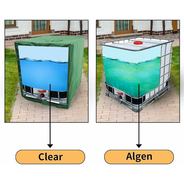 Vattentanksskydd, IBC-tanksskydd för 1000L tank, vattentankbehållareskydd, dammtät, anti-UV, anti-regn, 120x100x116cm (grön)，Starli