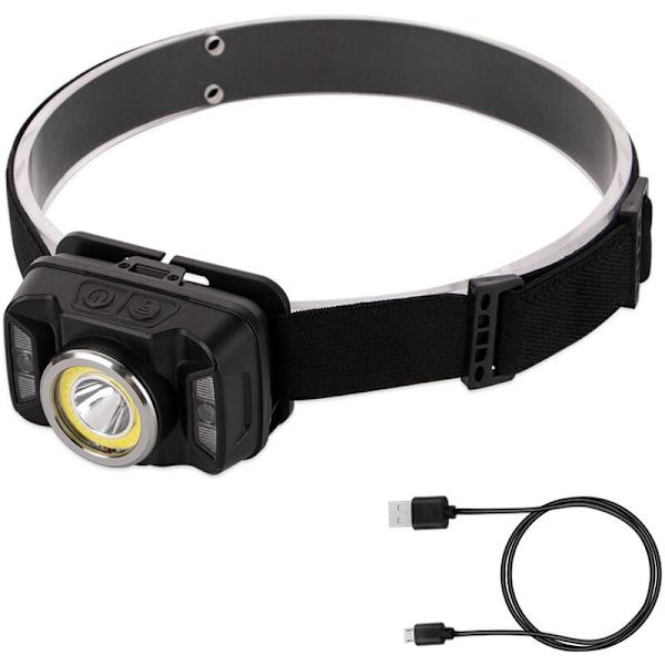 Superkraftfull COB + XTE LED-strålkastare Huvudlampa Kroppsrörelsesensor Huvudficklampa Campingficklampa