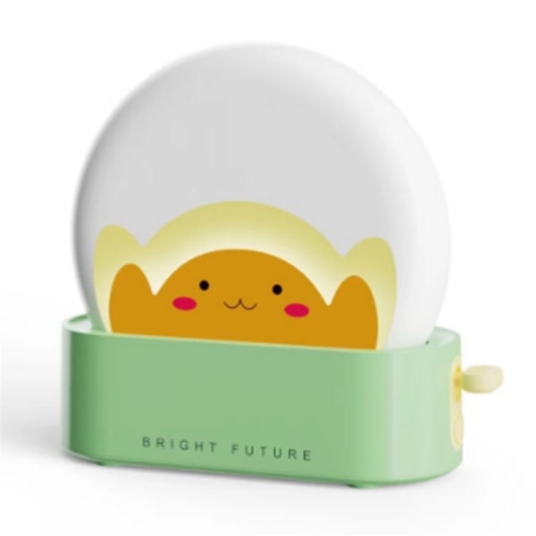 Natlampe, sød Kawaii-dekoration til soveværelsesseng, genopladelig LED-toastbrød med timer og justerbar lysstyrke